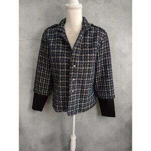 JOSEPH RIBKOFF Blue Black Boucle Jacket Blazer Size 12